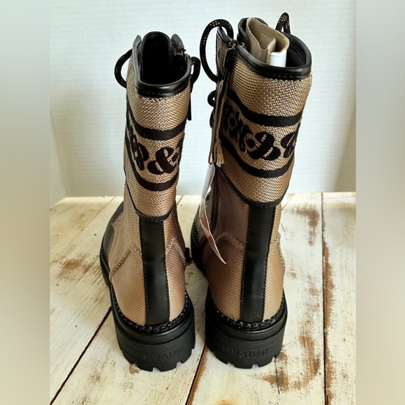 Sam & Libby Stella Embroidered Combat Boots lace up chic women’s sz 7.5 NWT - Picture 3 of 15